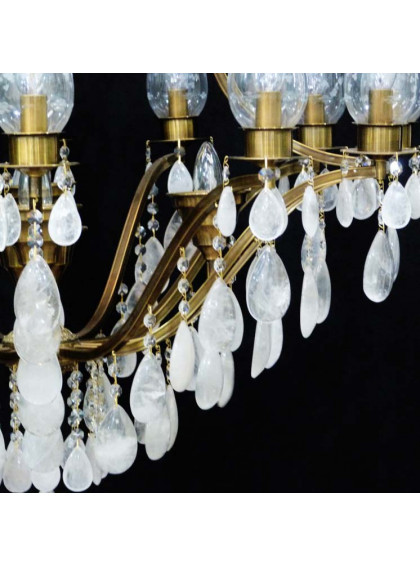 Lustre Versailles com Cristais de Rocha | VR-101-17-CR-Branco - Cristal de Rocha 