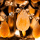 Lustre Colmeia Médio com cristais de Rocha | CLM-101-5CR-Amarelo - Cristal de Rocha