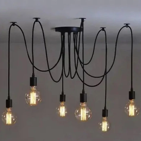 Pendente Industrial Aranha 6 Lâmpadas