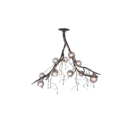 Lustre Ipê | globo vidro fumê
