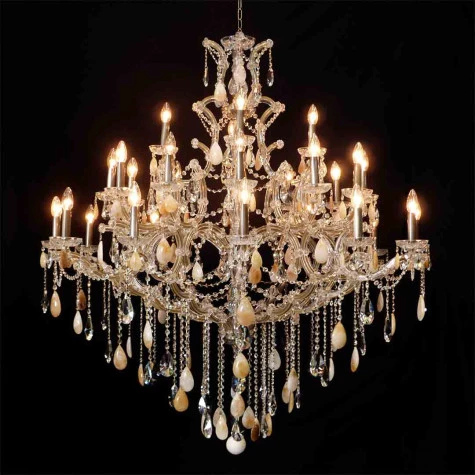 Lustre Maria Teresa com Cristais Mesclados | MT-115-28-CM
